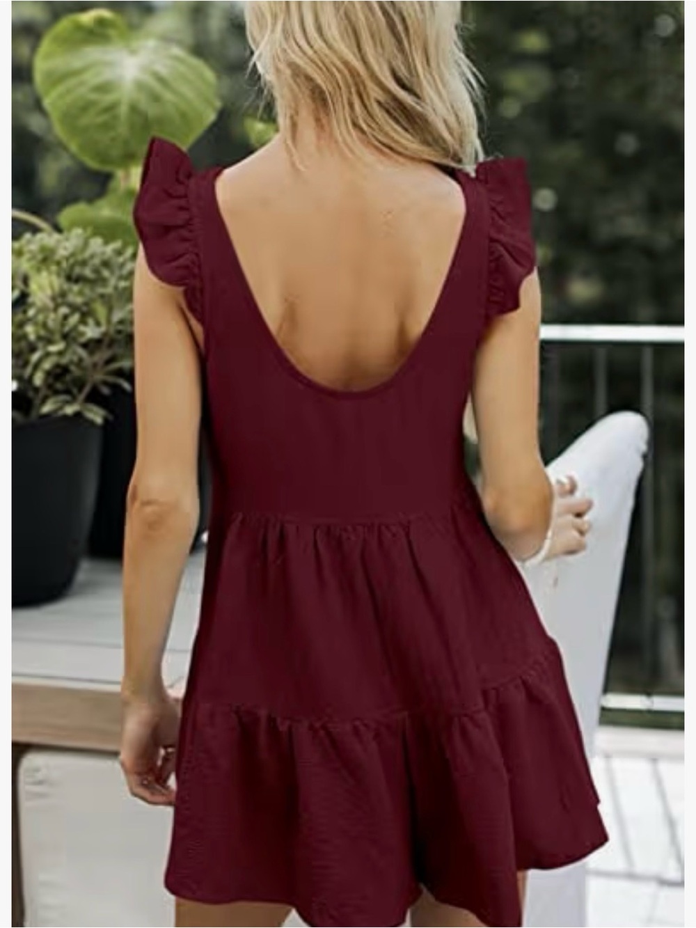 Red Button-Front Romper - Picture 7 of 10